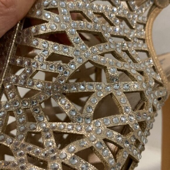 Taxi Savannah Gold Cage Strap Shoes SZ 37 - Picture 10 of 13